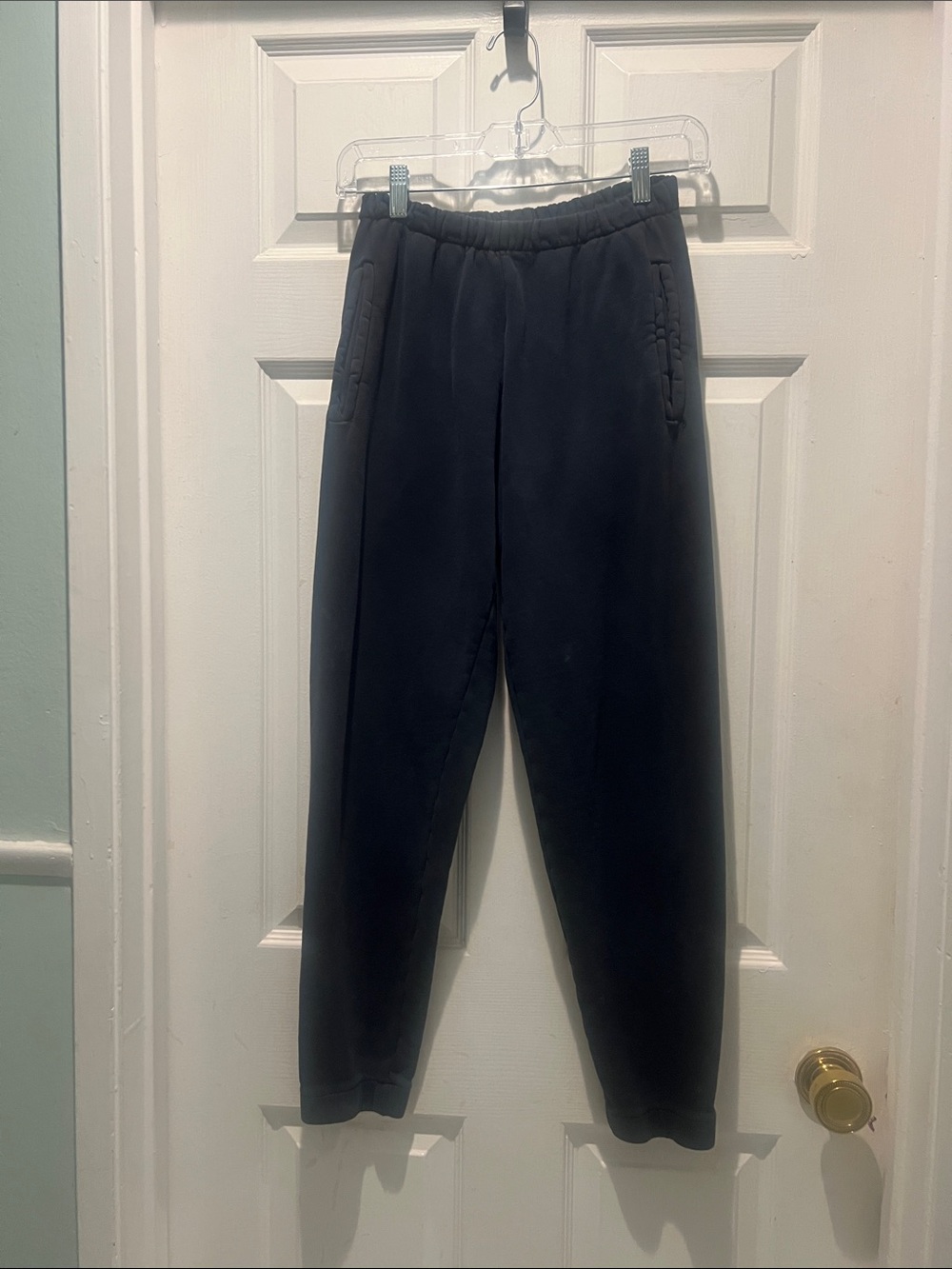 Joah Brown Navy Blue Elastic-Waist EmpireJoggers with Side Stitch Detail Unisex